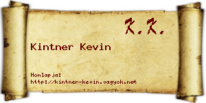 Kintner Kevin névjegykártya